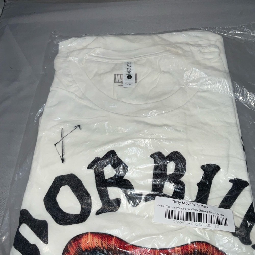 Autograph by Jared Leto Morbius White Short Sleeve Tee Official Merchandise